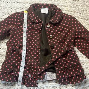 Crazy 8 Brown Jacket with Pink Heart Pattern